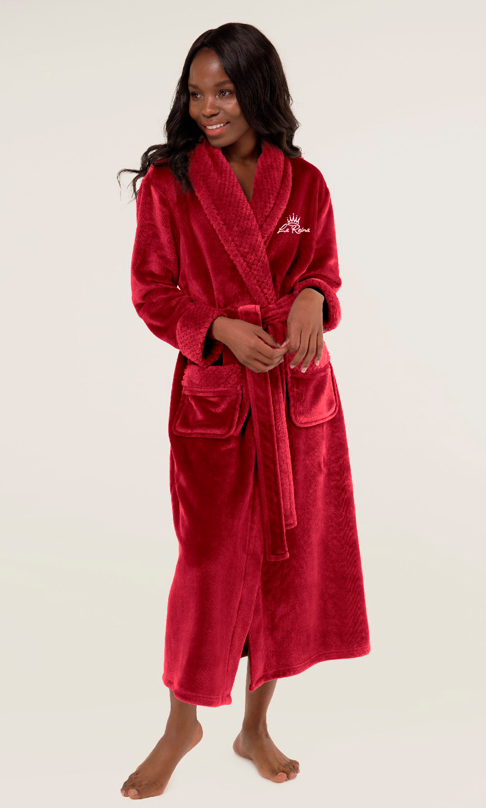 La Reina Plush Robe - Burgundy – ShopRadelOrtiz